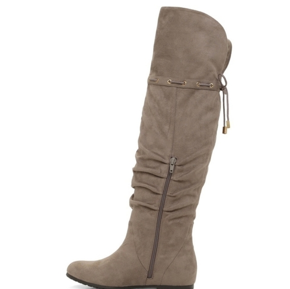Aldo Phily Suede Over Knee Gray Lace Boots Size 8 - Picture 1 of 12